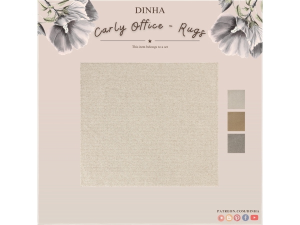 Alpha Carly Office Rugs - The Sims 4 Custom Content