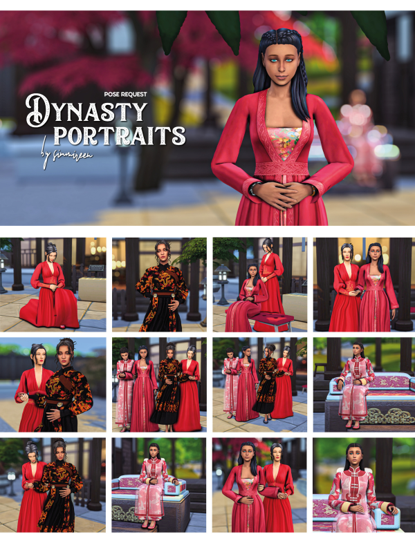 Mix Dynasty portraits by simsfinds - The Sims 4 Custom Content