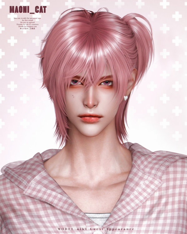 Alpha HAIR No63 ver1 by simsfinds - The Sims 4 Custom Content