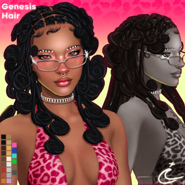 Maxis Match GENESIS HAIR by simsfinds - The Sims 4 Custom Content