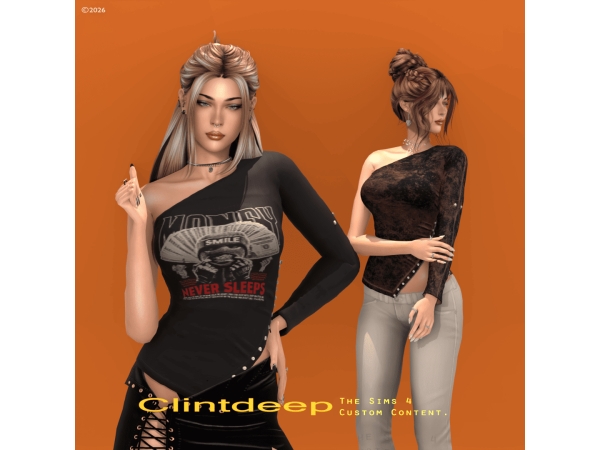 Alpha Clintdeep Carline Streetwear Top - The Sims 4 Custom Content
