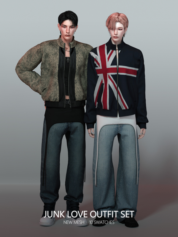 Alpha Junk Love Outfit Set by simsfinds - The Sims 4 Custom Content