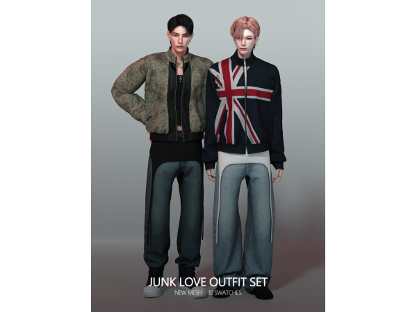 Alpha Junk Love Outfit Set by rona_sims - The Sims 4 Custom Content
