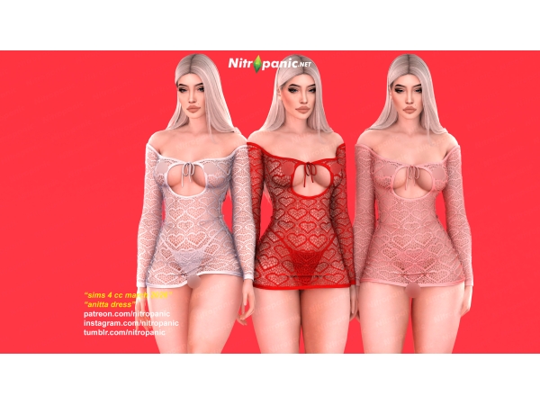 Alpha Nitropanic_Anitta Dress - The Sims 4 Custom Content