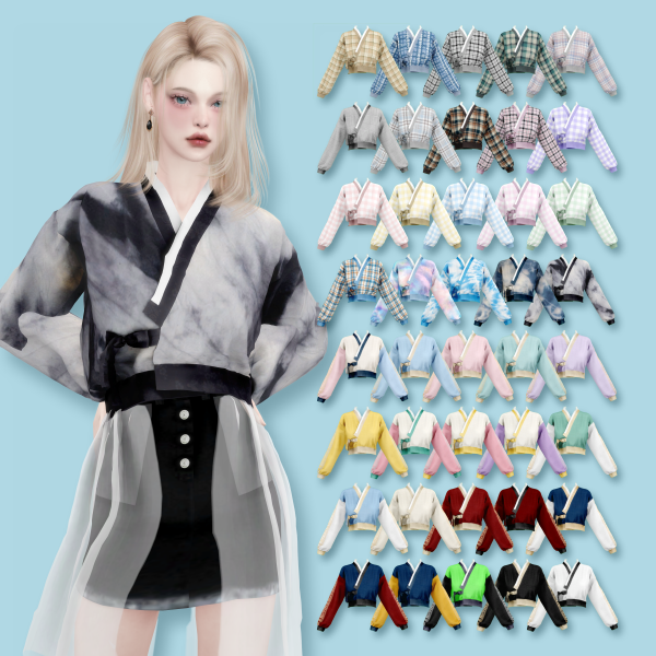 Alpha [DINO] Crop Hanbok MTM by simsfinds - The Sims 4 Custom Content