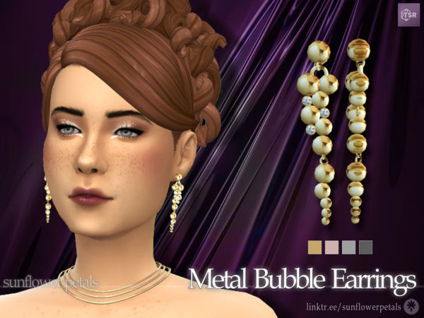 Mix Metal Bubble Earrings - The Sims 4 Custom Content