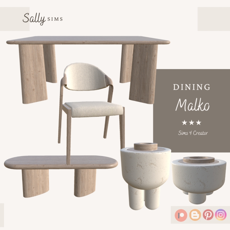 Alpha Dining Malko by sally4sims - The Sims 4 Custom Content