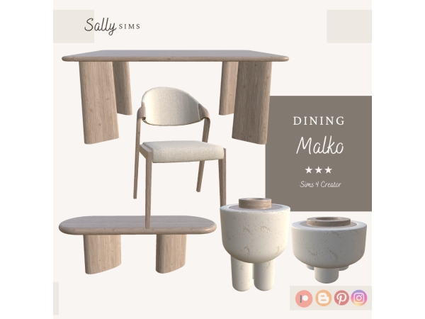 Alpha Dining Malko - The Sims 4 Custom Content