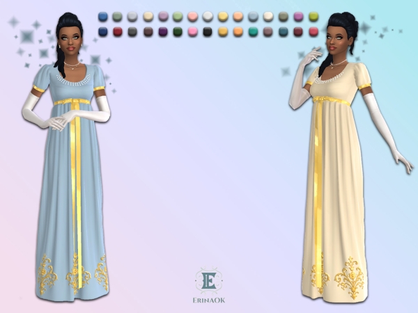 Mix ErinAOK Womens Regency Gown 030126 by KeyCamz - The Sims 4 Custom Content