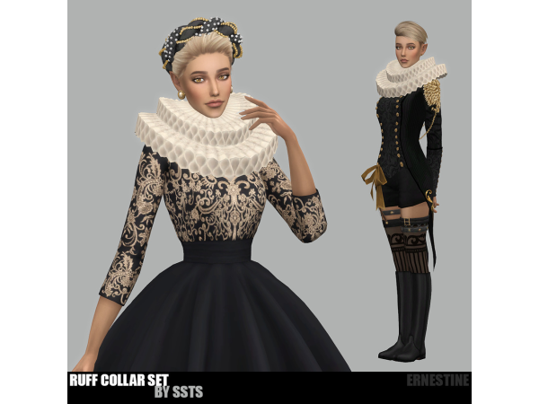 Mix RUFF COLLAR SET by SSTS - The Sims 4 Custom Content
