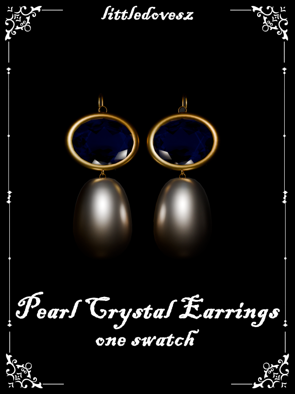 Alpha Pearl and Crystal Drop Earrings by simsfinds - The Sims 4 Custom Content