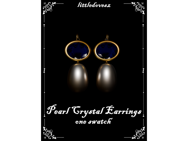 Alpha Pearl and Crystal Drop Earrings by littledovesz - The Sims 4 Custom Content
