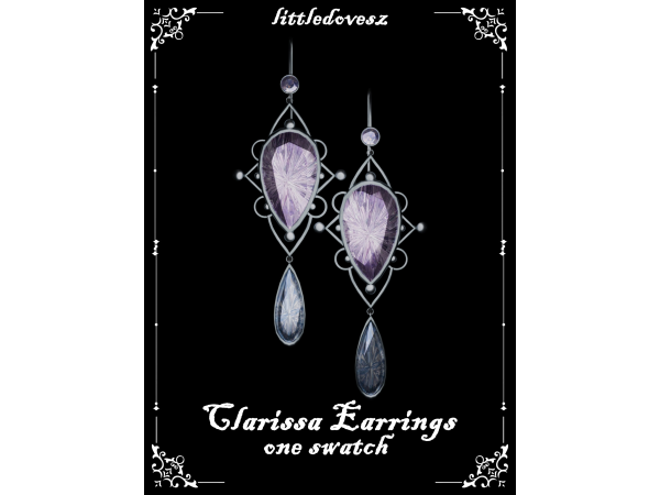 Alpha Clarissa Earrings by littledovesz - The Sims 4 Custom Content