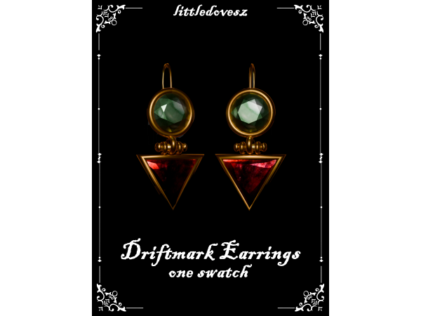 Alpha Driftmark Earrings by littledovesz - The Sims 4 Custom Content