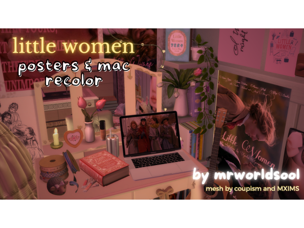 Alpha little women posters mac recolor by mrworldsool - The Sims 4 Custom Content