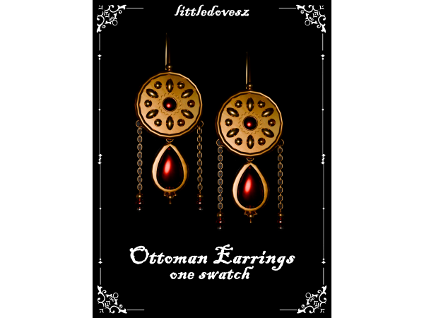 Alpha Ottoman Earrings by littledovesz - The Sims 4 Custom Content