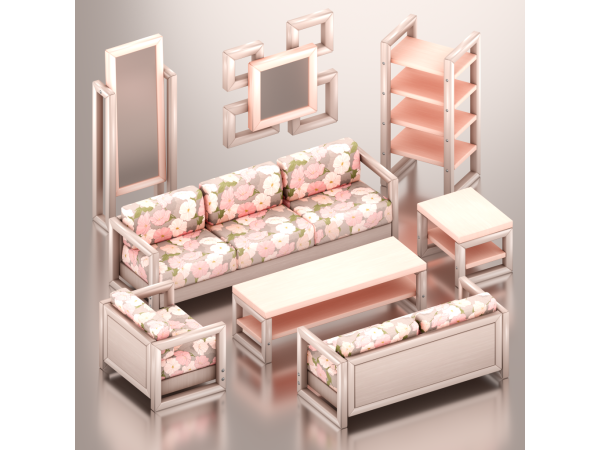 Mix 4w25 Perfect Perimeter Furniture Set Patterns - The Sims 4 Custom Content