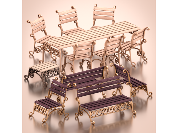 Alpha 4w25 Royal Elegance Furniture Set - The Sims 4 Custom Content