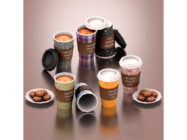 Mix 4w25 Coffee Break Prop Set - The Sims 4 Custom Content