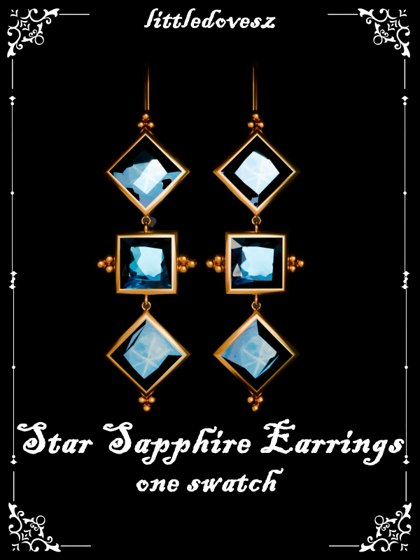 Alpha Star Sapphire Earrings by simsfinds - The Sims 4 Custom Content