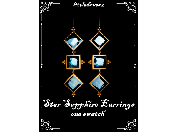 Alpha Star Sapphire Earrings by littledovesz - The Sims 4 Custom Content
