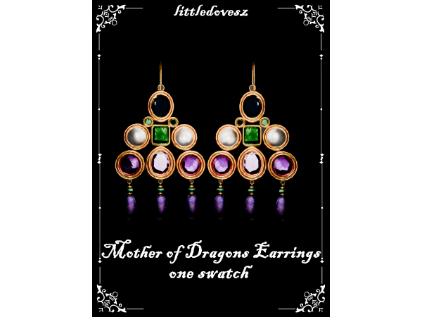 Alpha Mother of Dragons Earrings by littledovesz - The Sims 4 Custom Content