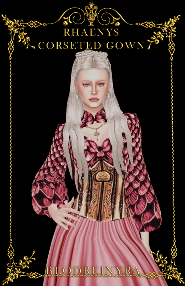 Mix Rhaenys Corseted Gown by simsfinds - The Sims 4 Custom Content