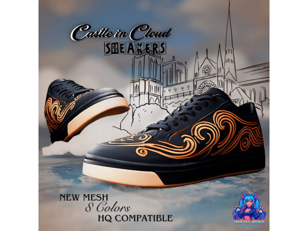 Alpha Castle in Cloud Sneakers by PastelPaws - The Sims 4 Custom Content