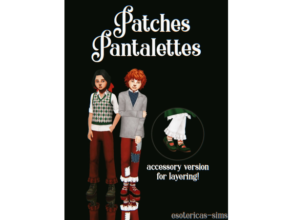 Maxis Match Patches Pantalettes Accessory ver by esotericas - The Sims 4 Custom Content