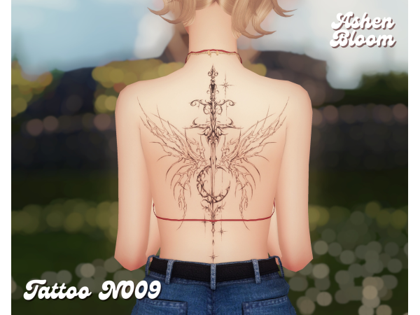Mix AshenBloom Tattoo N009 by AshenBloom - The Sims 4 Custom Content