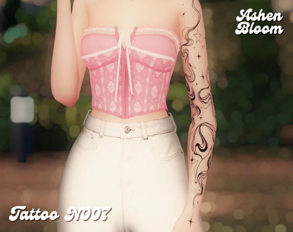 Mix Tattoo N007 AshenBloom by simsfinds - The Sims 4 Custom Content