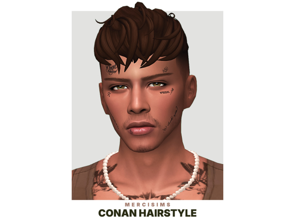 Maxis Match Conan Hairstyle by mercisims - The Sims 4 Custom Content