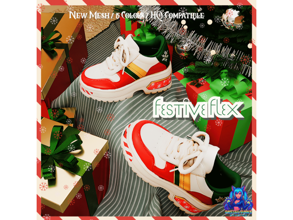 Alpha Festive Flex Male by PastelPaws - The Sims 4 Custom Content