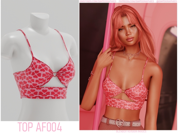 Alpha Top AF004 - The Sims 4 Custom Content