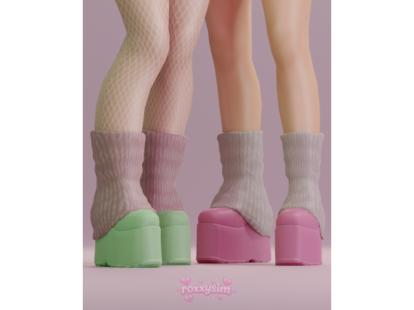 Mix Chunky Pastel Boots by roxxysim - The Sims 4 Custom Content