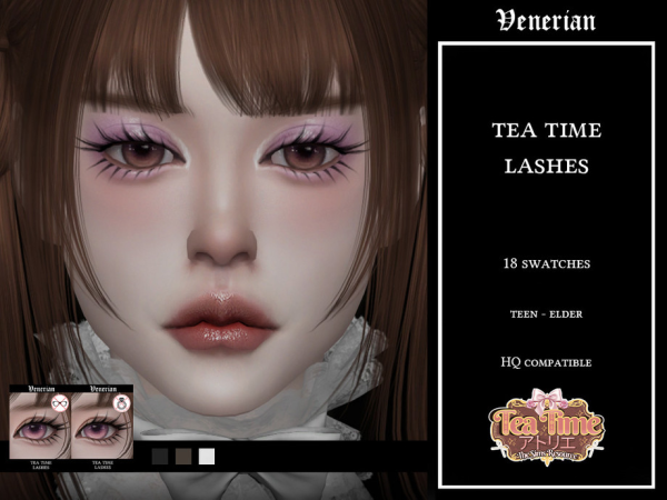 Alpha Tea Time 3D Eyelashes (Tea Time ) by Venerian - The Sims 4 Custom Content