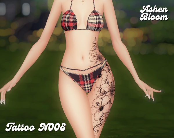Mix Tattoo N008 AshenBloom by simsfinds - The Sims 4 Custom Content