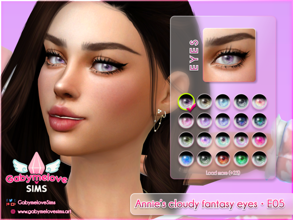 Mix Annie's cloudy fantasy eyes E05 contact lenses by GabymeloveSims - The Sims 4 Custom Content