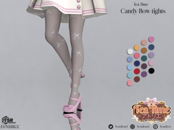 Alpha (Tea Time) Candy Bow Tights - The Sims 4 Custom Content