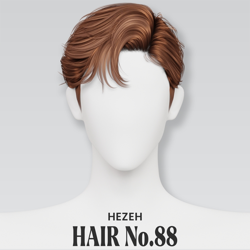 Alpha [Hezeh]Hair No88 by hezeh - The Sims 4 Custom Content