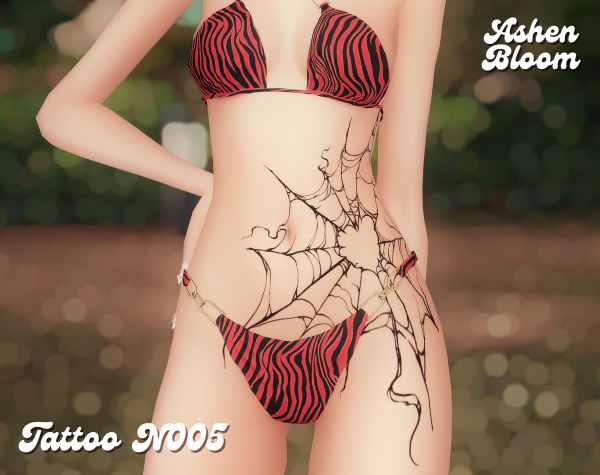 Mix Tattoo N005 AshenBloom by simsfinds - The Sims 4 Custom Content