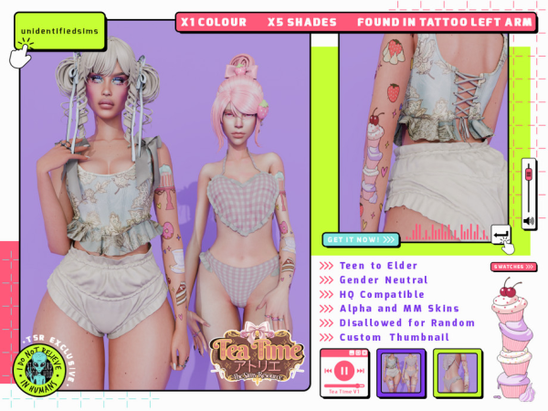 Mix Tea Time V1 Tattoo - The Sims 4 Custom Content