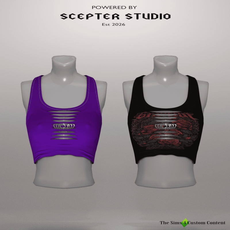 Alpha Luna C top by scepterstudio - The Sims 4 Custom Content