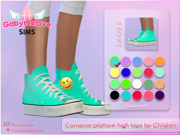 Maxis Match Platform high top sneakers for Children - The Sims 4 Custom Content