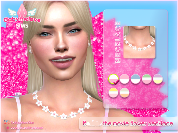 Mix Barbie flower necklace - The Sims 4 Custom Content