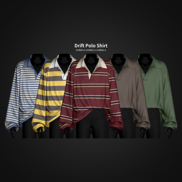 Alpha Drift Polo Shirt by simsfinds - The Sims 4 Custom Content