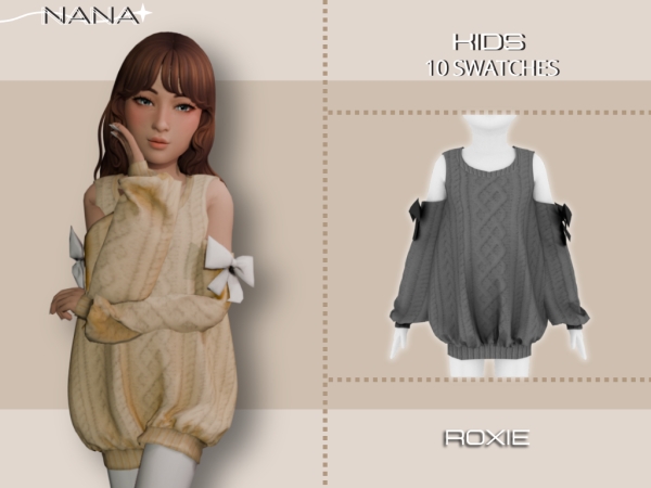 Maxis Match 7NANA (Roxie) Oversized Sweatshirt by 7nana - The Sims 4 Custom Content