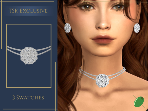 Alpha Diamond Cluster Choker by Pitted0live - The Sims 4 custom content