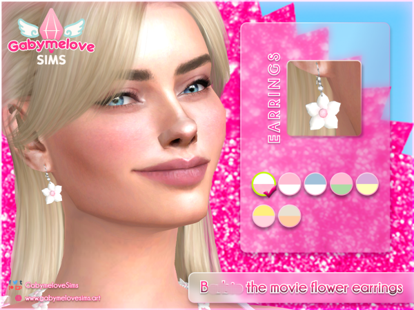 Mix Barbie flower earrings - The Sims 4 Custom Content