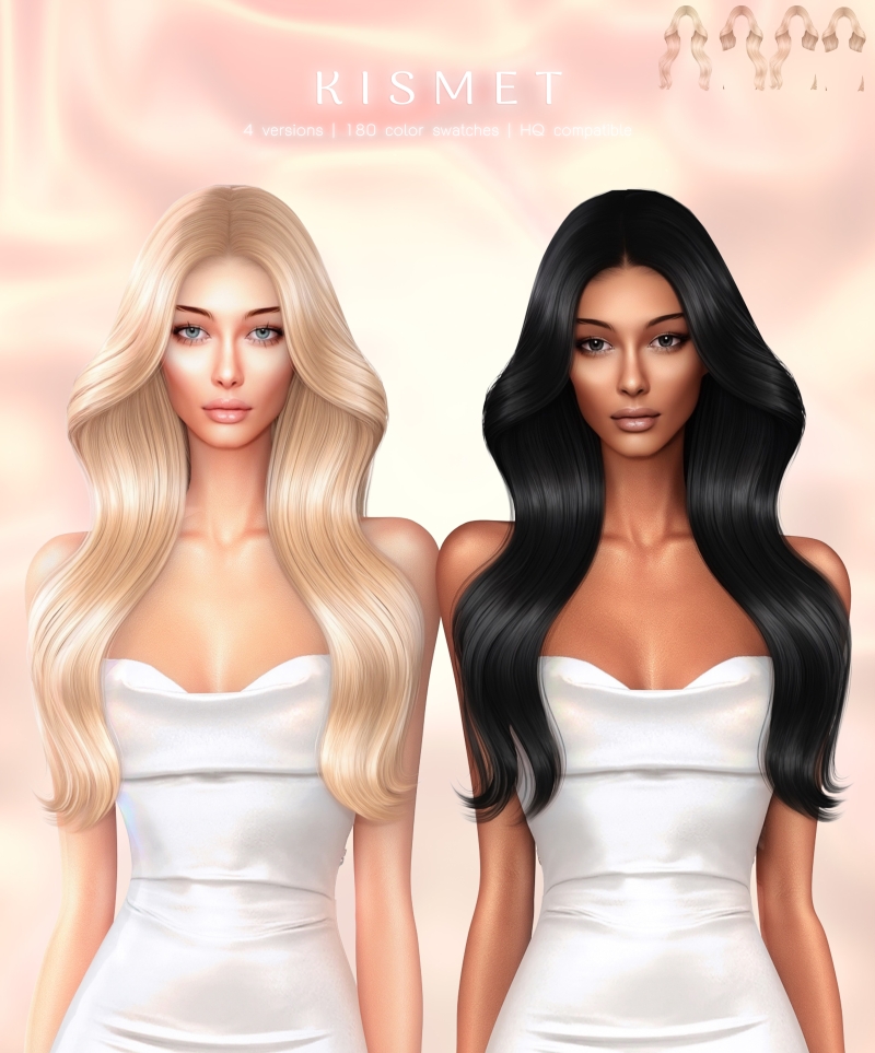 Alpha Kismet Hairstyle by greenteahoney - The Sims 4 Custom Content
